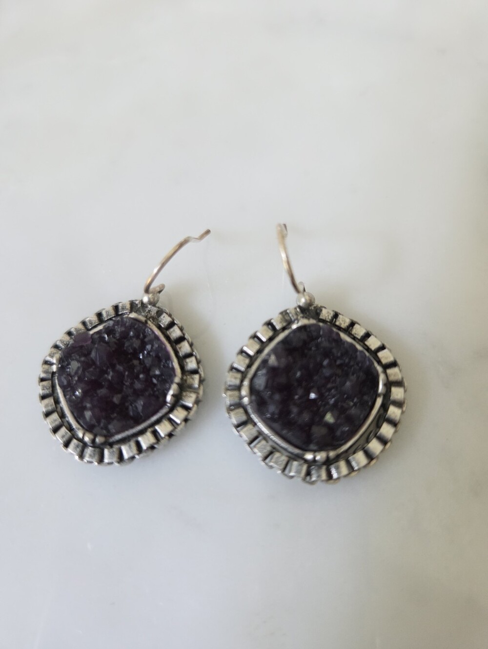 Lucky Brand Purple Druzy Earrings